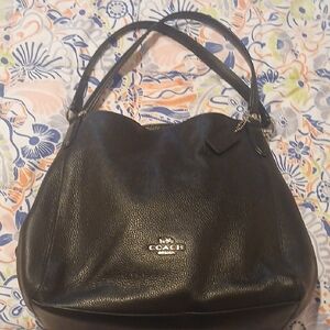 Coach Black Pebbled Leather Shoulder Bag